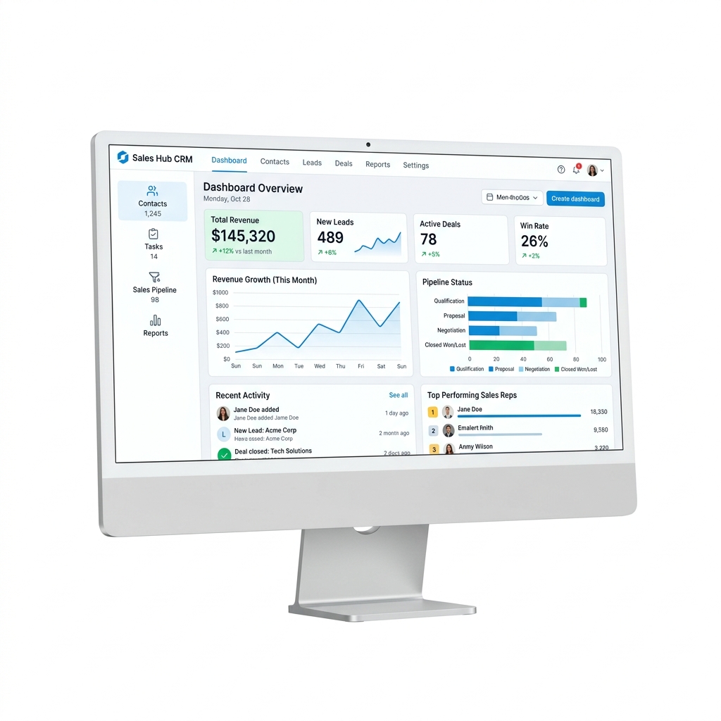AIIVINE CRM on PC Monitor
